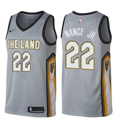 Men's Nike Cleveland Cavaliers #22 Larry Nance Jr. Swingman Gray NBA Jersey - City Edition