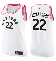 Women's Nike Toronto Raptors #22 Malachi Richardson Swingman White/Pink Fashion NBA Jersey