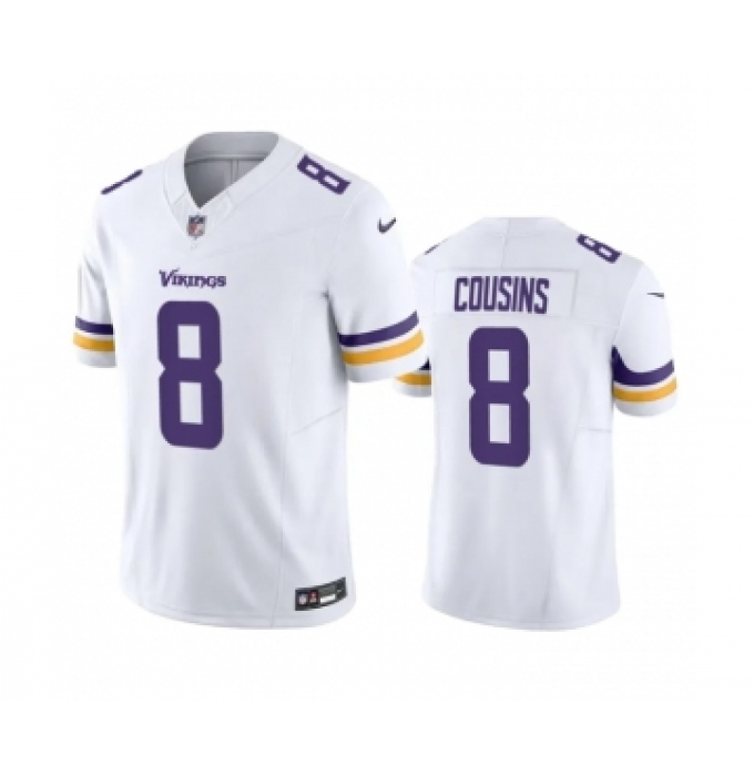 Men's Minnesota Vikings #8 Kirk Cousins White 2023 F.U.S.E. Vapor Untouchable Stitched Jersey