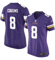 Women's Nike Minnesota Vikings #8 Kirk Cousins Game Purple Team Color NFL Jersey