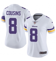 Women's Nike Minnesota Vikings #8 Kirk Cousins White Vapor Untouchable Limited Player NFL Jersey
