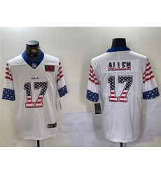 Men's Buffalo Bills #17 Josh Allen White 2019 USA Flag Fashion Limited Football Stitched Jersey