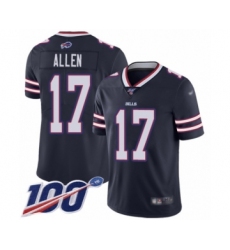 Youth Nike Buffalo Bills #17 Josh Allen Limited Navy Blue Inverted Legend 100th Season NFL Jersey