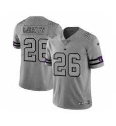 Men's New York Giants #26 Saquon Barkley Limited Gray Team Logo Gridiron Football Jersey