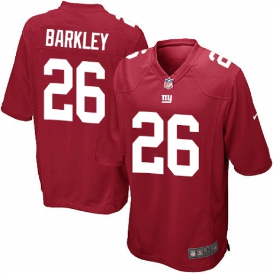 Men's Nike New York Giants #26 Saquon Barkley Game Red Alternate NFL Jersey