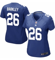 Women's Nike New York Giants #26 Saquon Barkley Game Royal Blue Team Color NFL Jersey