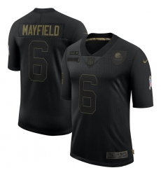 Men's Cleveland Browns #6 Baker Mayfield Black Nike 2020 Salute To Service Limited Jersey