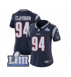 Women's Nike New England Patriots #94 Adrian Clayborn Navy Blue Team Color Vapor Untouchable Limited Player Super Bowl LIII Bound NFL Jersey