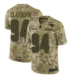 Youth Nike New England Patriots #94 Adrian Clayborn Limited Camo 2018 Salute to Service NFL Jersey