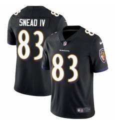 Men's Nike Baltimore Ravens #83 Willie Snead IV Black Alternate Vapor Untouchable Limited Player NFL Jersey