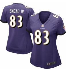 Women's Nike Baltimore Ravens #83 Willie Snead IV Game Purple Team Color NFL Jersey