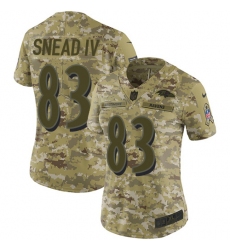 Women's Nike Baltimore Ravens #83 Willie Snead IV Limited Camo 2018 Salute to Service NFL Jersey