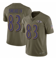 Youth Nike Baltimore Ravens #83 Willie Snead IV Limited Olive 2017 Salute to Service NFL Jersey
