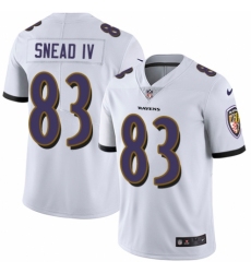 Youth Nike Baltimore Ravens #83 Willie Snead IV White Vapor Untouchable Elite Player NFL Jersey