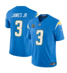 Men's Los Angeles Chargers #3 Derwin James JR Blue 2025 F.U.S.E With 4-Star C Vapor Limited Stitched Football Jersey
