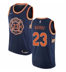 Women's Nike New York Knicks #23 Trey Burke Swingman Navy Blue NBA Jersey - City Edition