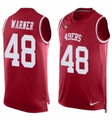 Men's Nike San Francisco 49ers #48 Fred Warner Limited Red Player Name & Number Tank Top NFL Jersey