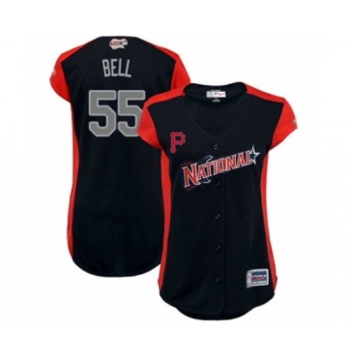 Women's Pittsburgh Pirates #55 Josh Bell Authentic Navy Blue National League 2019 Baseball All-Star Jersey