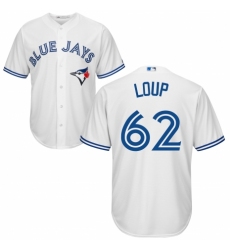 Youth Majestic Toronto Blue Jays #62 Aaron Loup Authentic White Home MLB Jersey