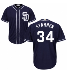 Men's Majestic San Diego Padres #34 Craig Stammen Replica Navy Blue Alternate 1 Cool Base MLB Jersey