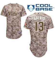 Men's Majestic San Diego Padres #13 Freddy Galvis Authentic Camo Alternate 2 Cool Base MLB Jersey