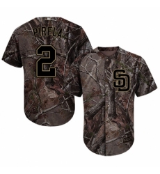 Youth Majestic San Diego Padres #2 Jose Pirela Authentic Camo Realtree Collection Flex Base MLB Jersey