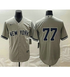 Men's New York Yankees #77 Clint Frazier Gray Cool Base Stitched Jersey