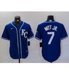 Men's Kansas City Royals #7 Bobby Witt Jr Royal Cool Base Stitched Baseball Jersey