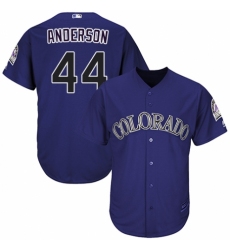 Youth Majestic Colorado Rockies #44 Tyler Anderson Replica Purple Alternate 1 Cool Base MLB Jersey