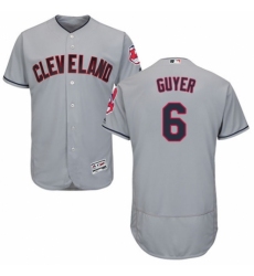 Men's Majestic Cleveland Indians #6 Brandon Guyer Grey Road Flex Base Authentic Collection MLB Jersey