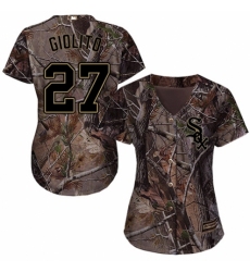 Women's Majestic Chicago White Sox #27 Lucas Giolito Authentic Camo Realtree Collection Flex Base MLB Jersey