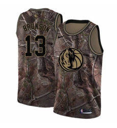 Men's Nike Dallas Mavericks #13 Jalen Brunson Swingman Camo Realtree Collection NBA Jersey