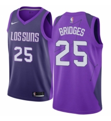 Men's Nike Phoenix Suns #25 Mikal Bridges Swingman Purple NBA Jersey - City Edition