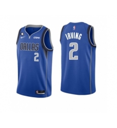 Men's Dallas Mavericks #2 Kyrie Irving Blue Icon Edition With NO.6 Patch Stitched Basketball Jersey