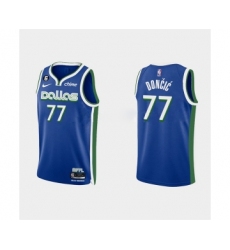 Men's Dallas Mavericks #77 Luka Doncic Blue Stitched Basketball Jersey