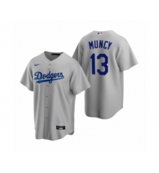 Men's Los Angeles Dodgers #13 Max Muncy Nike Gray Replica Alternate Jersey