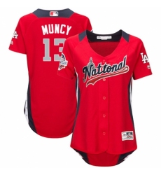Women's Majestic Los Angeles Dodgers #13 Max Muncy Game Red National League 2018 MLB All-Star MLB Jersey