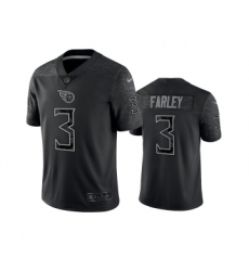 Men's Tennessee Titans #3 Caleb Farley Black Reflective Limited Stitched Football Jersey