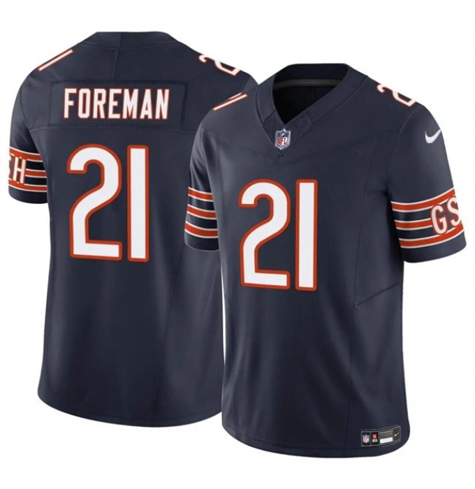 Men's Chicago Bears #21 D'Onta Foreman Navy 2023 F.U.S.E. Vapor Football Stitched Jersey