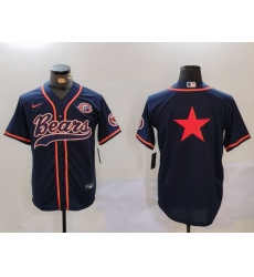 Men's Chicago Bears Blank Navy Blue With Cool Base Stitched Baseball Jerseys