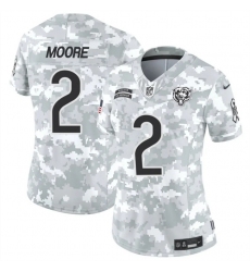 Women's Chicago Bears #2 DJ Moore 2024 F.U.S.E Arctic Camo Salute To Service Limited Stitched Football Jersey(Run Small)