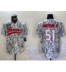 Men's Houston Texans #51 Will Anderson Jr Arctic Camo 2024 Salute to Service Stitched Baseball Jersey