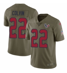 Youth Nike Houston Texans #22 Aaron Colvin Limited Olive 2017 Salute to Service NFL Jersey