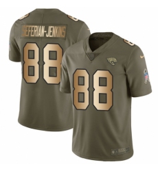 Men's Nike Jacksonville Jaguars #88 Austin Seferian-Jenkins Limited Olive/Gold 2017 Salute to Service NFL Jersey