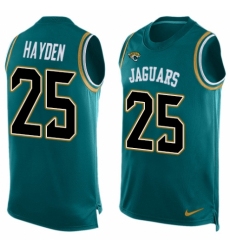 Men's Nike Jacksonville Jaguars #25 D.J. Hayden Limited Teal Green Player Name & Number Tank Top NFL Jersey