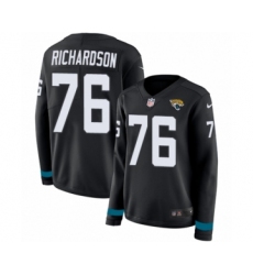 Women's Nike Jacksonville Jaguars #76 Will Richardson Limited Black Therma Long Sleeve NFL Jersey