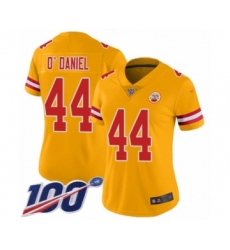 Women's Kansas City Chiefs #44 Dorian O'Daniel Limited Gold Inverted Legend 100th Season Football Jersey