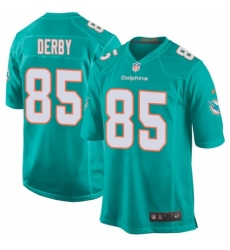 Men's Nike Miami Dolphins #85 A.J. Derby Game Aqua Green Team Color NFL Jersey