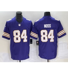Men's Nike Minnesota Vikings #84 Randy Moss Purple 2023 F.U.S.E. Vapor Limited Throwback Stitched Jersey