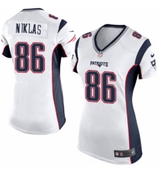 Women's Nike New England Patriots #86 Troy Niklas Game White NFL Jersey
